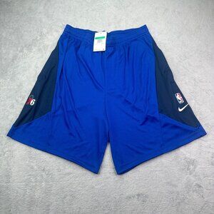 Nike NBA Authentic Philadelphia 76ers Basketball Shorts Blue Mens XL Tall New